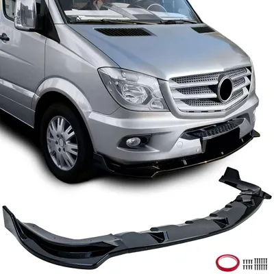 Für Mercedes Sprinter W906 Facelift 2013-2018 Frontspoiler Lippe Schwarz Glanz in der Farbe Schwarz von Carparts-Online GmbH