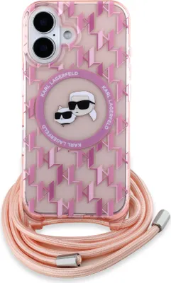 Immagine prodotto di Custodia Karl Lagerfeld per iPhone 16 - teste Magsafe IML KC - cavo - Rosa