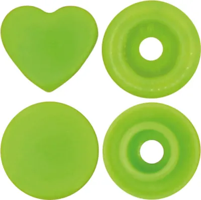 Produktbild von BabySnap Herz Druckknöpfe (12.4mm) glänzend B44 hellgrün