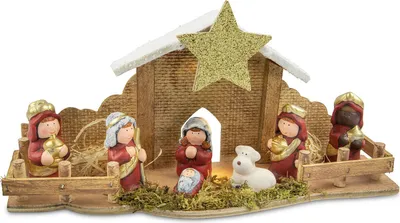 Produktbild von Kinderkrippe Weihnachtskrippe mit LED Beleuchtung | 12476