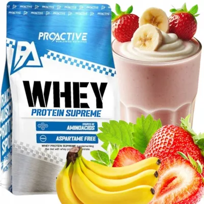 Immagine prodotto di ProActive Concentrato di proteine del siero di latte in polvere WPC 700 g, gusto: FRAGOLA-BANANA