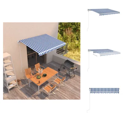 Produktbild von vidaXL Markise Automatisch Einziehbar 300x250 cm Blau und Weiß -  Markisen