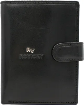 Produktbild von Rovicky | Große Brieftasche, aus Naturleder, für Männer, Naturleder, Schwarz, 9.5x13 cm