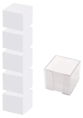 Produktbild von D.RECT Zettelbox, Kunststoff, 85x85x80mm, 700 Blatt, Weiß