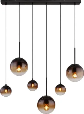 Produktbild von Pendelleuchte, Metall, Glas, rauchfarben, 6 Flammig, H 117cm