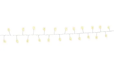 Image de Goobay 57944 Guirlande lumineuse à 50 LED en fil d'argent cluster, argent-vert, 0,4 m - avec 2 modes d'éclairage, blanc chaud (3000 K), fonctionne sur piles, pour l'intérieur et l'extérieur (IP44)