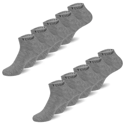 Produktbild von TEXEMP Sneaker Socken Damen & Herren 10 Paar Baumwolle Freizeit Sport Kurz | B215 - 39-42 - Grau - 10er Pack