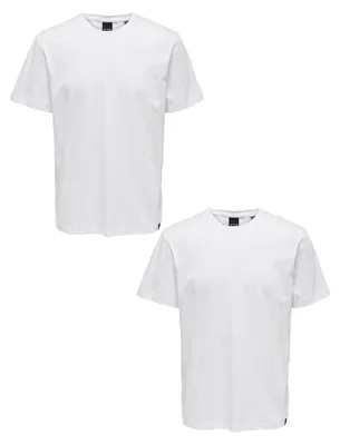 Produktbild von ONLY & SONS T-Shirt 2er-Set Rundhals Kurzarm Größe: XS