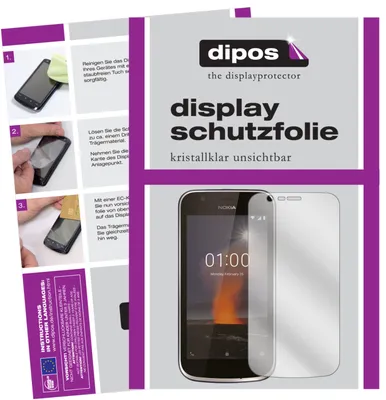 Produktbild von 2x Schutzfolie für Nokia 1 klar Displayschutzfolie Folie Display Schutz dipos