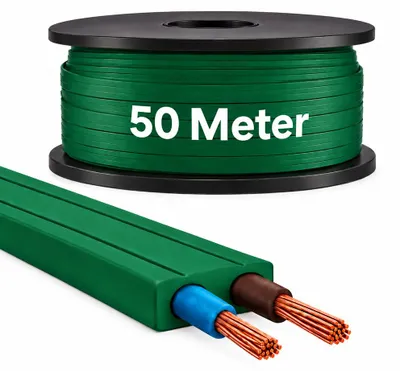 Productafbeelding van 50m Illu-Flachbandkabel H05RNH2-F 2x1,5mm² Dunkelgrün