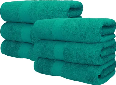 Produktbild von Betz 6 Stück Saunatücher 70 x 200 cm PREMIUM 100% Baumwolle Badetuch Liegetuch Strandtuch Farbe: smaragdgrün