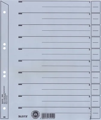 Produktbild von Trennblätter A4 200g/qm grau VE=8x25 Stück