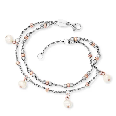 Produktbild von Engelsrufer ERBS-PEARL-BI Damen 2 in 1 Fußkettchen / Armband 26 cm