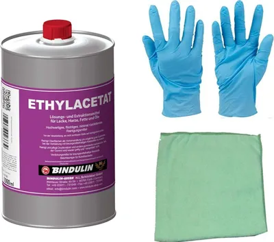 Produktbild von Ethylacetat flüchtiges Reinigungsmittel 1000 ml rein inkl. 1 elastisches Microfasertuch von E-Com24