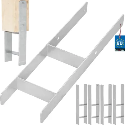 Immagine prodotto di KOTARBAU® 4 pz. Supporto per pali ad H da inserire nel calcestruzzo 160 mm / 600 mm Ancoraggio ad H in acciaio zincato argento Scarpe per travi per pali Base per pali con ancoraggio in calcestruzzo Trave in acciaio Ancoraggio in acciaio