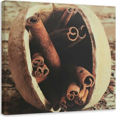 Produktbild von Leinwandbild vanillestangen in einer nuss 30x30 cm Feeby braun wandbild bereit zum aufhängen