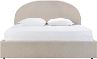 Produktbild von Miliboo - Bett mit Bettkasten Doppelbett 160x200 cm in Beige Stoff OREN