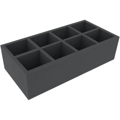 Productafbeelding van Schuimrubberinlegger, afmetingen 326x158x85 mm, met 8 compartimenten voor bordspeldozen