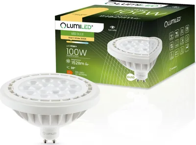 Obrázok produktu pre LUMILED LED žiarovka ES111 GU10 Lampholder 230V 15W (ekvivalent 100 W) Teplá biela 3000K 38° biela 1521 lm Reflektor