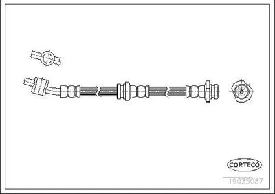 Produktbild von CORTECO 19035087 Bremsschlauch Vorne Rechts für NISSAN ALMERA II Hatchback (N16) Almera II Limousine (N16) PRIMERA (P10)