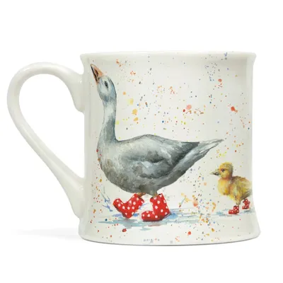 Produktbild von Tasse aus Porzellan mit Tiermotiv Enten ca. 0,3L