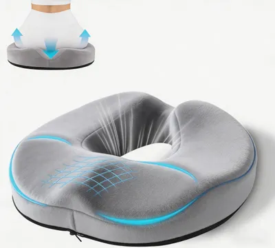 Produktbild von Donutförmiges Sitzkissen, ergonomisches Sitzkissen zur Linderung von Hämorrhoiden, orthopädischer Sitzring, Steißbeinkissen aus Memory-Schaum für Büro, Auto, Sofa, Rollstuhl