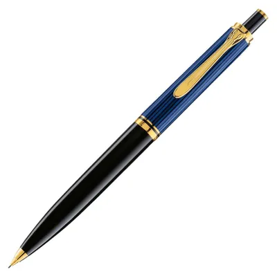 Produktbild von Pelikan D400, Schwarz, Blau, Gold, Harz, Schwarz, 0,7 mm, Rund, Einziehbar