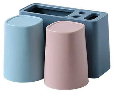 Immagine prodotto di Solidchoice - Porta spazzolini da montare a parete, con bicchieri per collutorio