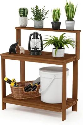 Productafbeelding van Tioman buitenbank/plantenbak, hout, 49,53 x 91,29 x 108,51 cm, naturel