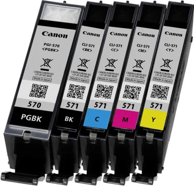 Produktbild von Canon PGI-570/CLI-571 Tintenpatrone - Schwarz, Schwarz, Cyan, Magenta, Gelb - Tintenstrahl - Standard Yield - 3093 Seite(n) - 5er Pack