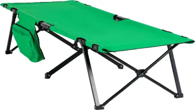 Image de Lit de camp pliable Fortuna Lai, charge maximale 136 kg, lit de camp avec poche latérale, Oxford vert noir, 200 x 73 x 49 cm, pour l'extérieur et les voyages