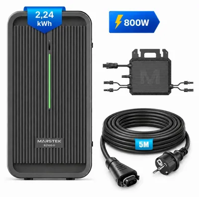 Produktbild von Marstek B2500-D-Black Speicher 2240Wh mit Marstek 800W Wechselrichter mit 5m AC Kabel