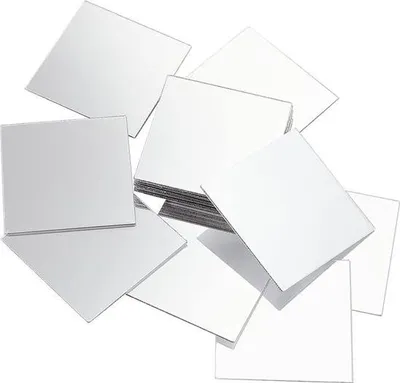 Produktbild von Mini-Spiegelfliesen für Mosaike – selbstklebend – 50er-Packung – quadratisch – Acryl – 5 cm