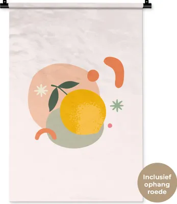Produktbild von MuchoWow® Wandteppich Wandbehang Zitrone - Sommer - Farben 60x90 cm Tapisserie Dekoration Wandtuch - Foto-Teppich - Abwaschbar