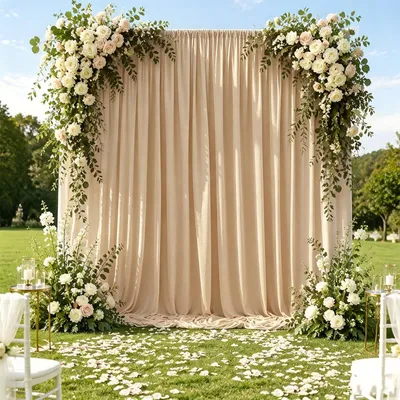 Produktbild von Foto Hintergrund 3x1,5 m - Milchbraun Fotostoff für Hochzeit und Geburtstagsdekoration