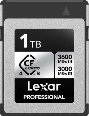 Produktbild von Lexar SILVER, 1 TB, CFexpress Type B, 1750 MB/s, 1300 MB/s, Schockresistent, Temperaturbeständig, Vibrationsbeständig, Schwarz, Silber