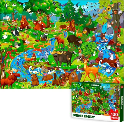 Produktbild von Pädagogisches Puzzle für Kinder 100 Teile 41x30 cm Waldtiere