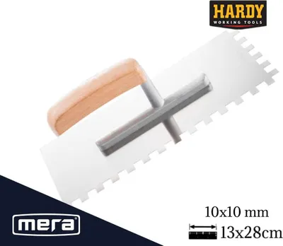 Immagine prodotto di Hardex cazzuola dentata *25* 28x13cm dentatura 10x10mm acciaio inox