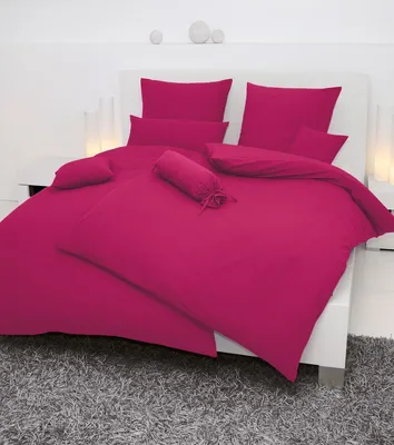 Produktbild von Janine Mako-Soft-Seersucker Bettwäsche Piano Kopfkissenbezug einzeln 80x80 cm fuchsia