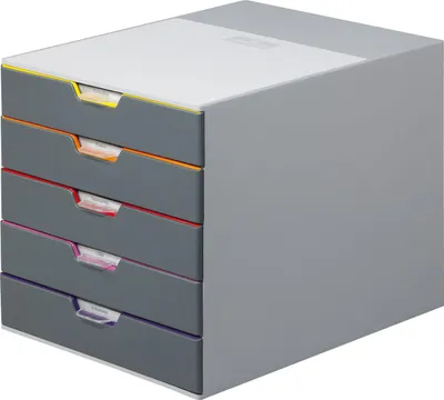 Produktbild von DURABLE Schubladenbox VARICOLOR - 5 Schubladen - grau/bunt