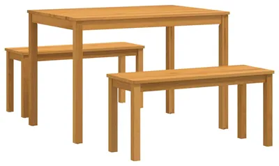 Image de vidaXL, ensemble de table et chaises, 3 pièces, bois massif naturel, chêne