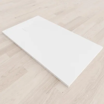 Produktbild von i-flair SMC Duschwanne 140x80 cm – 26 mm flach inkl. Ablaufgarnitur mit Deckel, Weiß