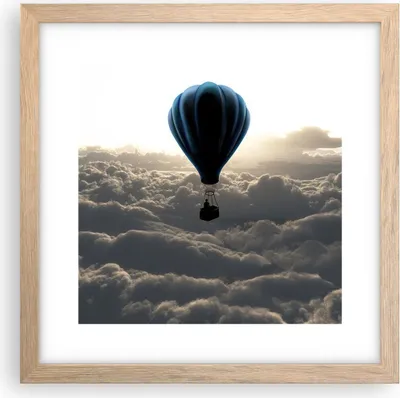 Produktbild von Gerahmtes Poster - Rahmen in heller Eiche - Wolke Ballon Himmel - 30x30 cm - Wand Bild - Wanddeko - Wandbilder - Wandposter - Bilderrahmen - Bilder - Kunstdruck - Wandbild - P2NAC30x30-3577