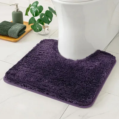 Productafbeelding van Antislip badmat in U-vorm, paars, 50x50 cm, microvezel, TPR