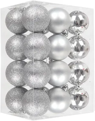 Image de Boules de Noël en plastique, 3 cm de diamètre, lot de 24, incassables, pour sapin de Noël