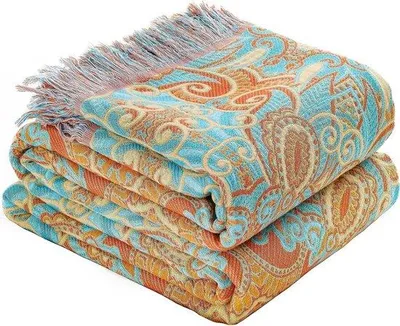 Produktbild von Famanu Tagesdecke Boho 250 cm x 230 cm - 100% Baumwolle, Floral Druck