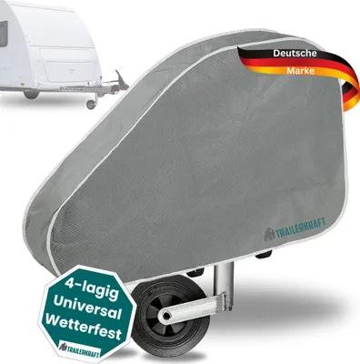 Produktbild von TRAILERKRAFT® Deichselabdeckung Wohnwagen PlusPro Universal Deichselhaube Anhänger mit Doppel-Klickverschluss | Anhängerkupplung Abdeckung Wasserdicht