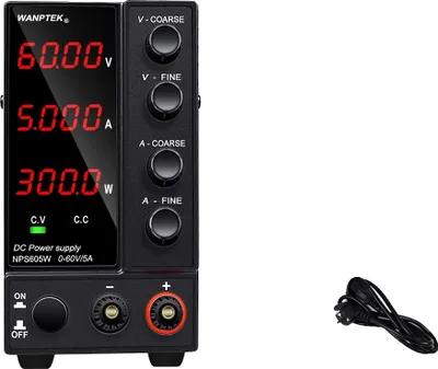 Immagine prodotto di Alimentatore CC regolabile, 60V 5A, 120V 3A, nero 4 cifre 60 V 5 A