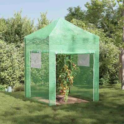 Produktbild von Möbel Gewächshaus mit Dach Grün 200 x 200 x 300 cm Stahl - Gewächshäuser 42006641
