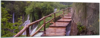 Produktbild von Bilder auf glas - Park Natur Wasser - 160x50cm - Glasbilder - Wandbilder - Kunstdruck - zum Aufhängen bereit - Wanddekoration aus Glas - Glas Bilder - Wandbild auf Glas - Einteilig - GAB160x50-3962